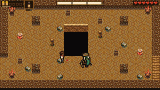 The Foreman, a huge armored ghoul with a pick, in a mine arena ringed by braziers